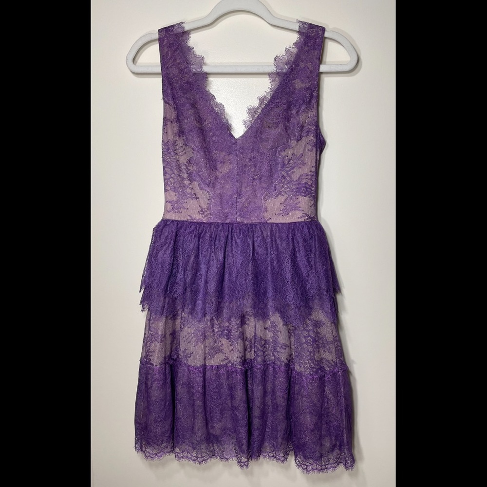 Bcbgmaxazria Willa Lace purple dress